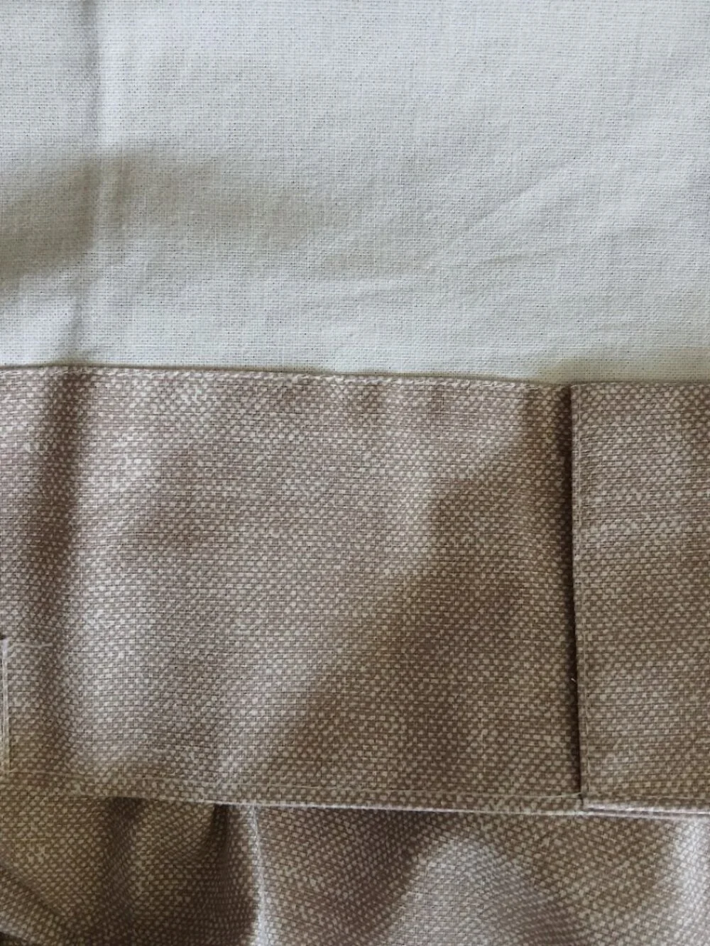 WEST ELM Cotton Lined Curtains Drapes Set 48x 84 Light Tan Tweed Style